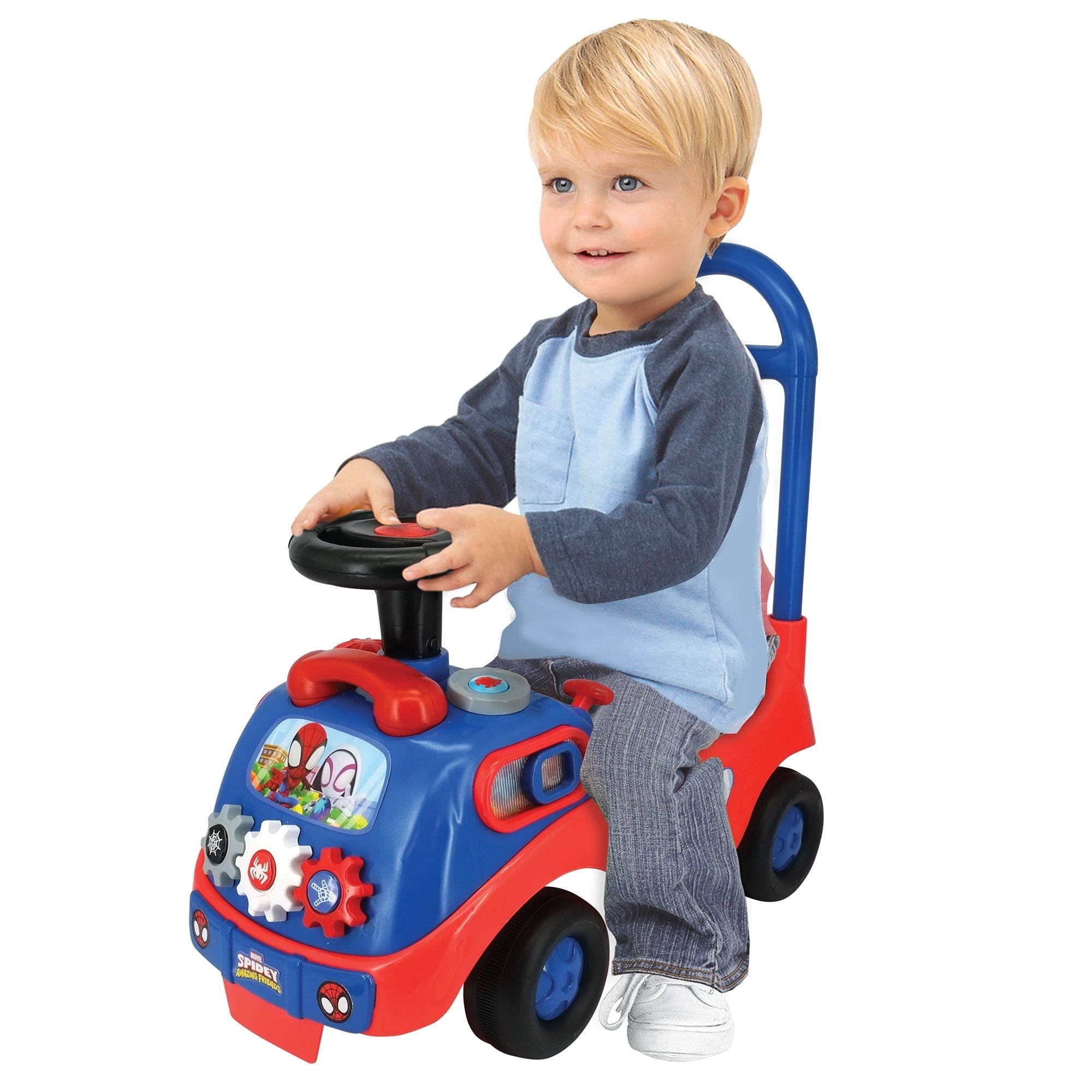 Kiddieland - Spidey Racer My First Activity Ride-On - Marvel Foot-To-Floor Toy