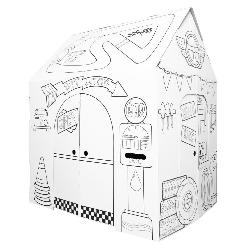Easy Playhouse Garage - Creative Cardboard Fort for Kids - Indoor & Outdoor Fun