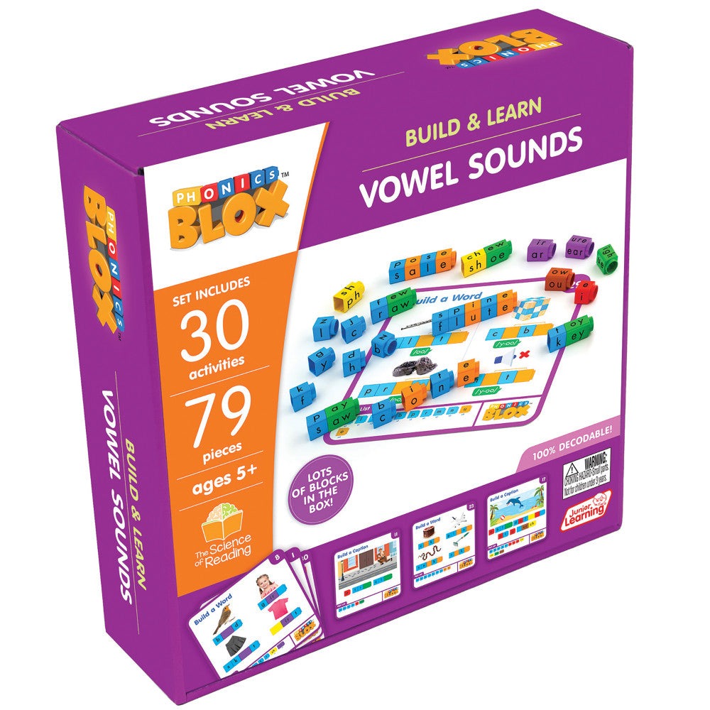 Junior Learning Rainbow Phonics Blox - Vowel Sounds Phase 5 - Educational Toy for Kids 5+