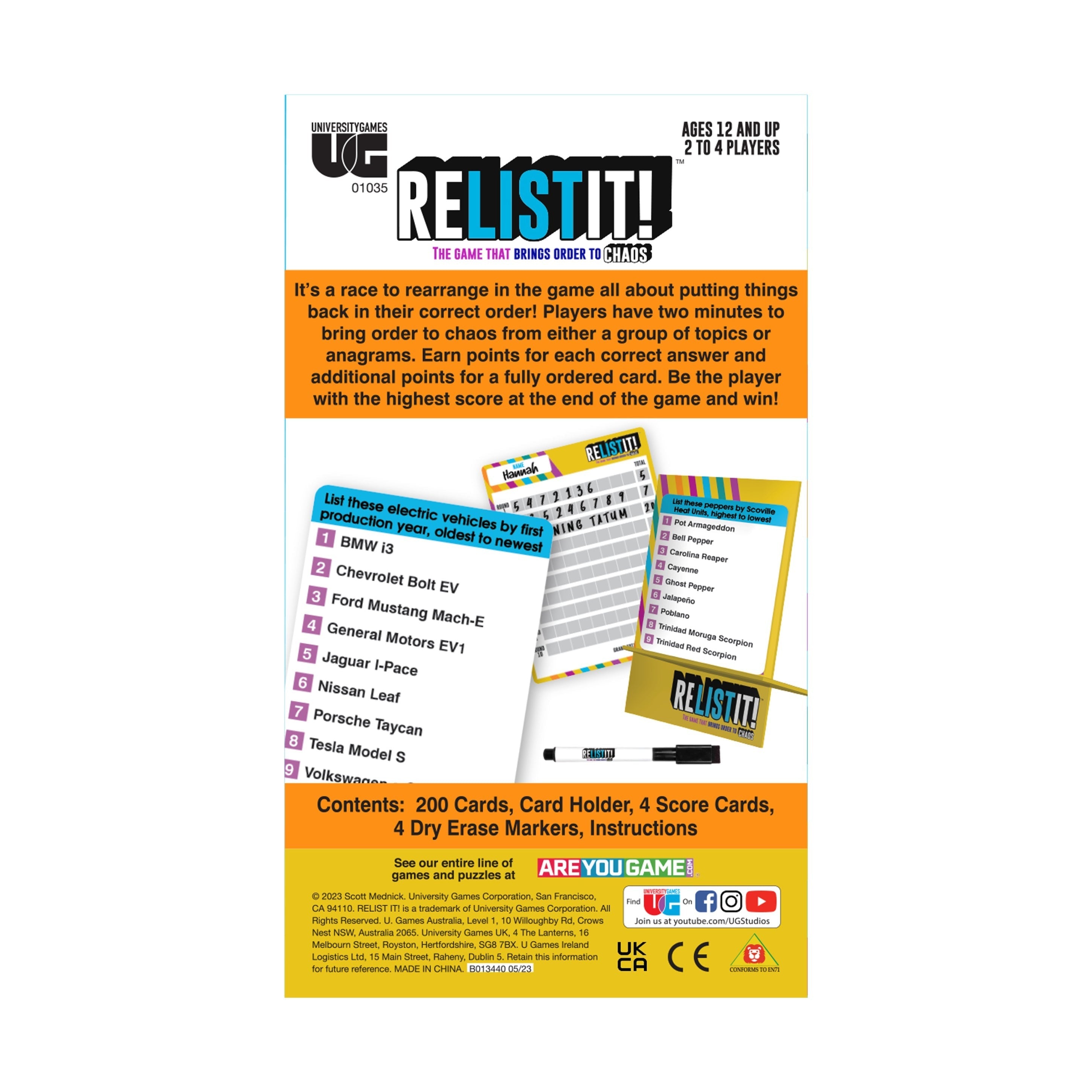 Relist It! Order vs. Chaos Strategy Board Game