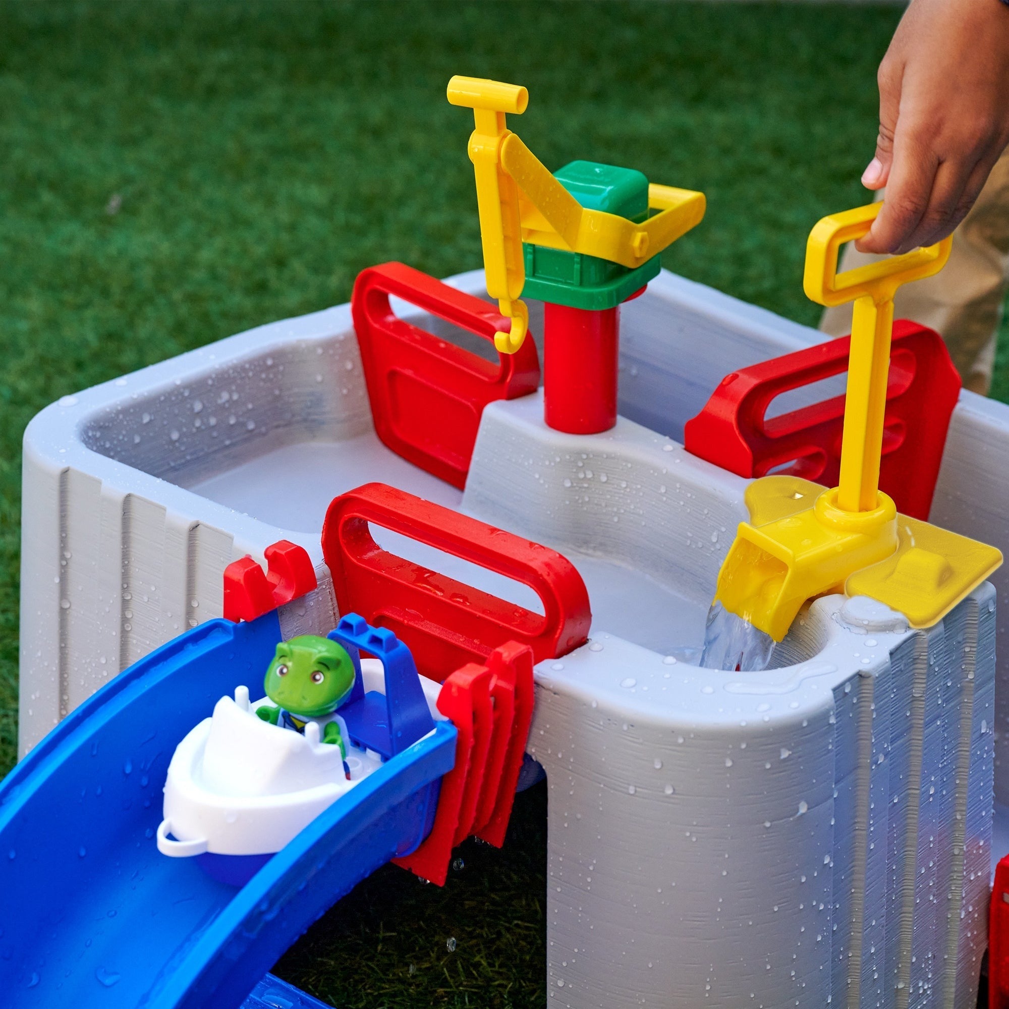 AquaPlay Harbor Waterway Playset With Crane, Pump, Slide, 3 Boats And 2 Figures