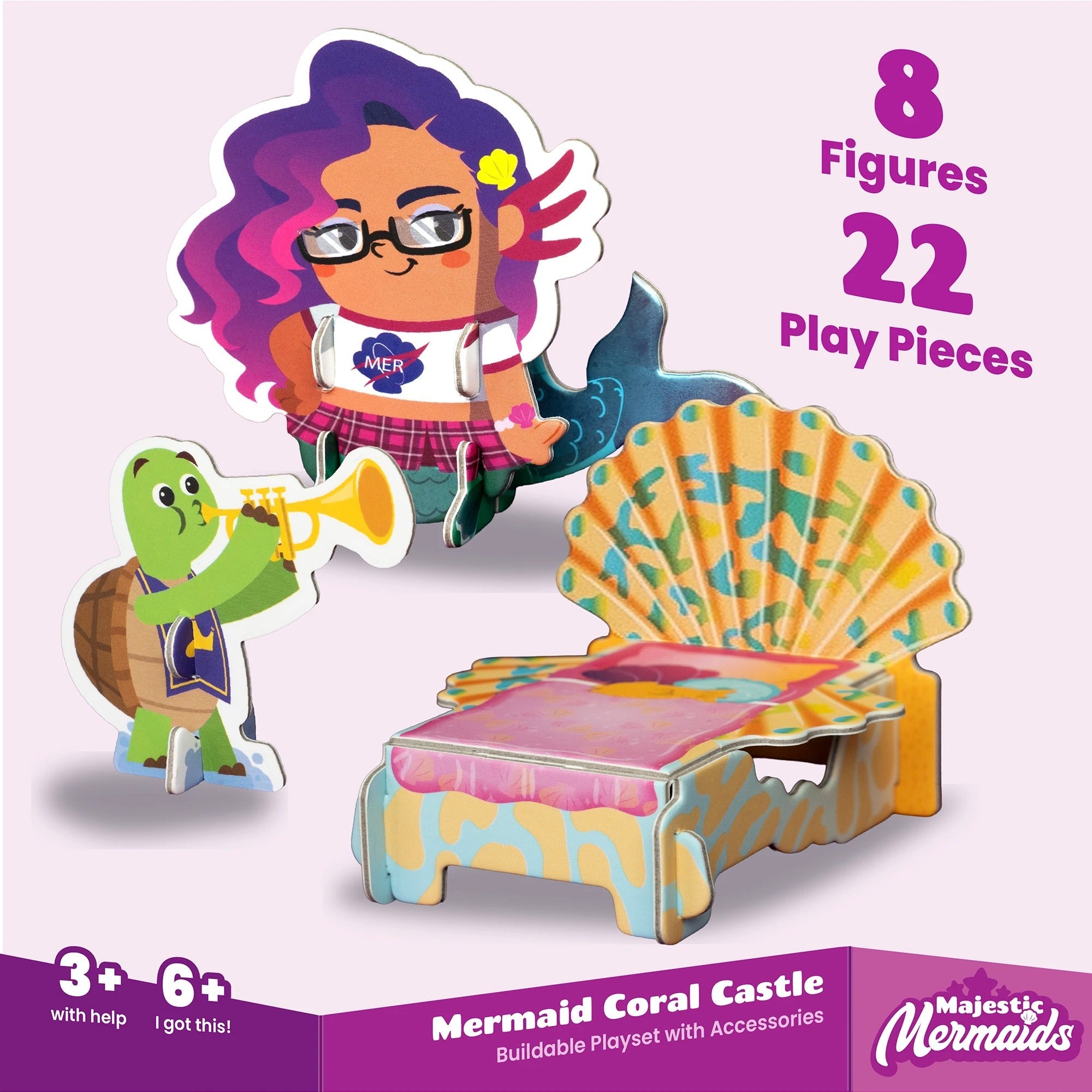 Coral Castle: Majestic Mermaids 17-Inch Buildable Playset With 8 Figures