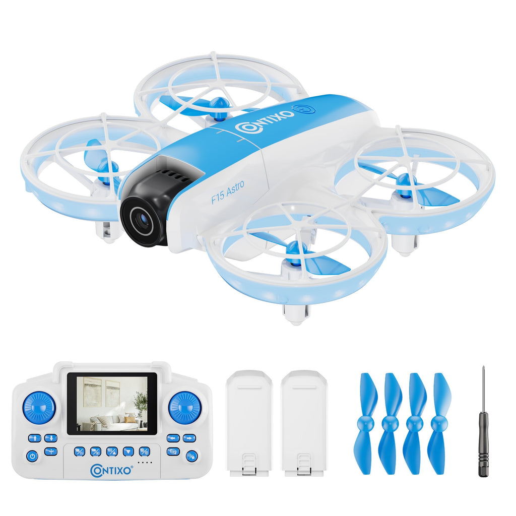 Contixo F15 Astro Mini Drone With 720P HD Camera, 2.4" Screen Remote & 2 Batteries