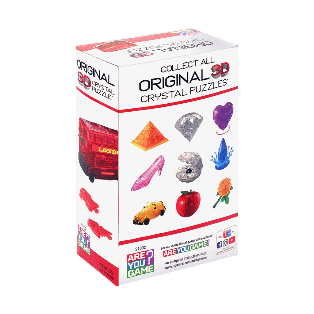 Charming London Bus 3D Crystal Puzzle - Radiant Red, 53 Pieces