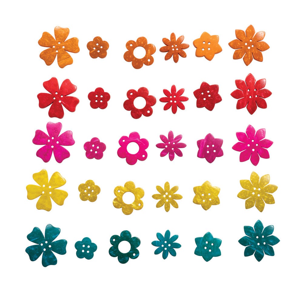 READY 2 LEARN Vibrant Coconut Flowers - Crafting and Learning - Set of 50