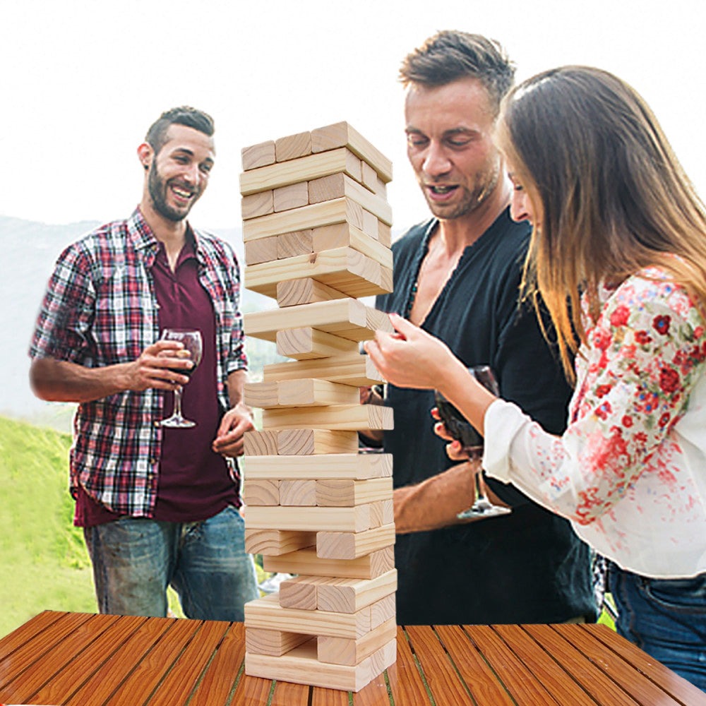 Trimate Tumbling Tower Giant 28" - Double-Sanded Smooth Natural Wood