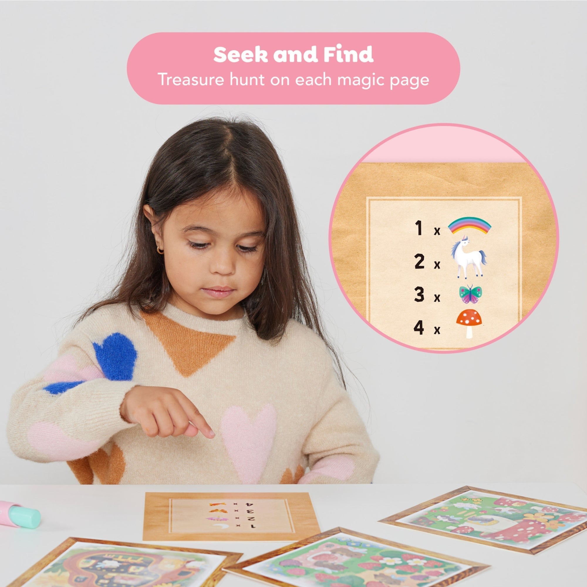 Tiger Tribe Magic Water Painting World Unicorn 4 Reusable Cards With Mess-Free Reveal
