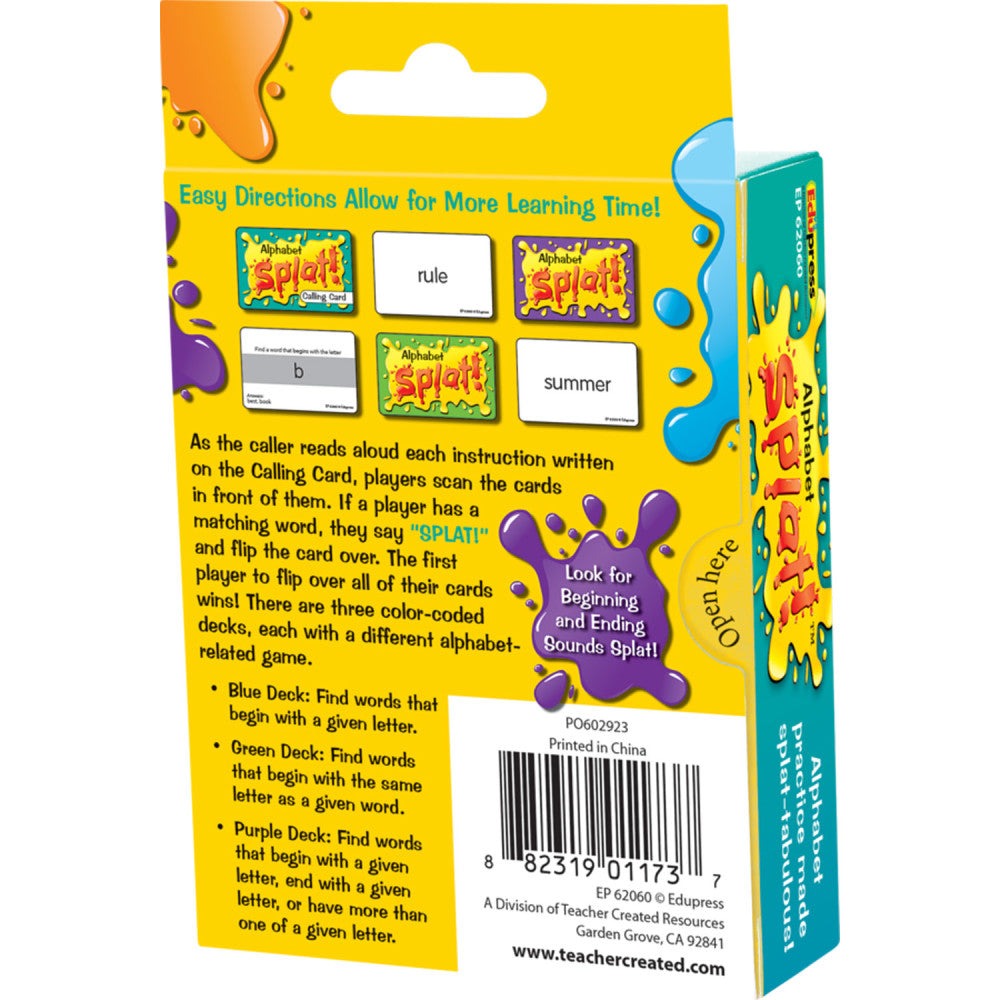 Teacher Created Resources Alphabet Splat Game - Colorful Educational Play
