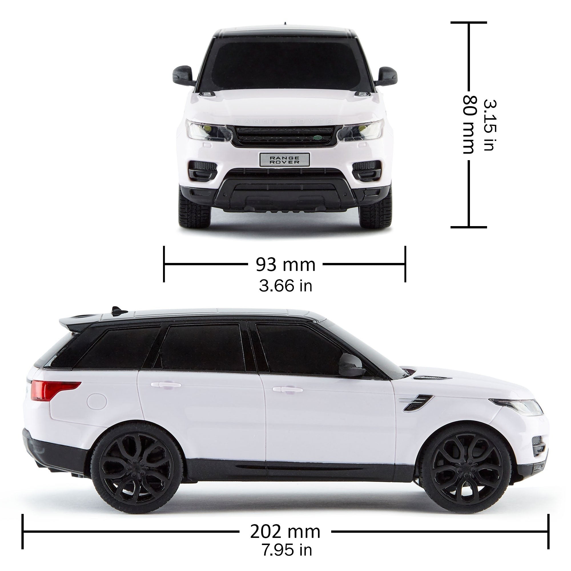 CMJ RC Cars Range Rover - White - 1:24 Scale, 2.4GHz Remote Control SUV with LED Headlights