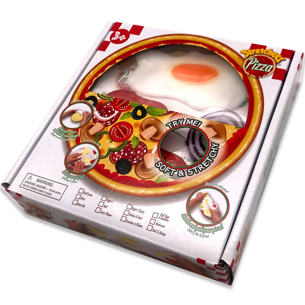 Stretcheez Pizza Playset - Surprise Toppings and Styles - Stretchy Toy Food for Creative Roleplay, Ages 3+