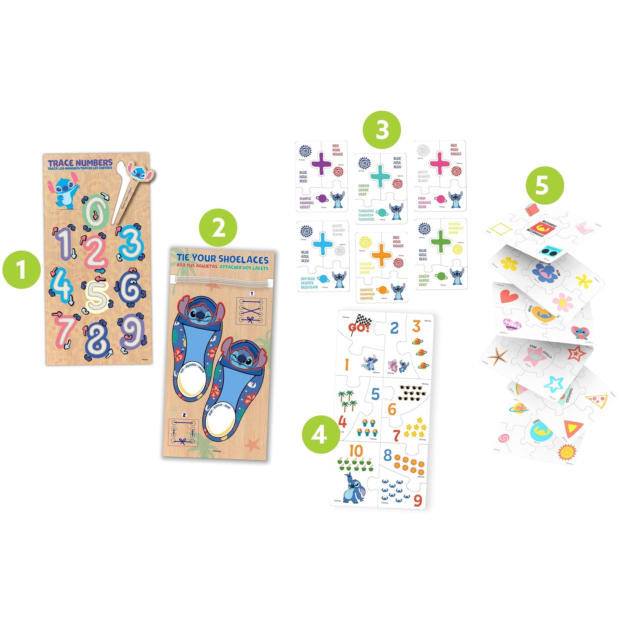 Disney Stitch Educational Games Set - Play Based Learning Kit - Toy for Kids 3+