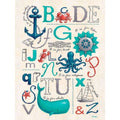Sarah Lowe's Nautical ABCs Giclee Canvas Art, 18x24
