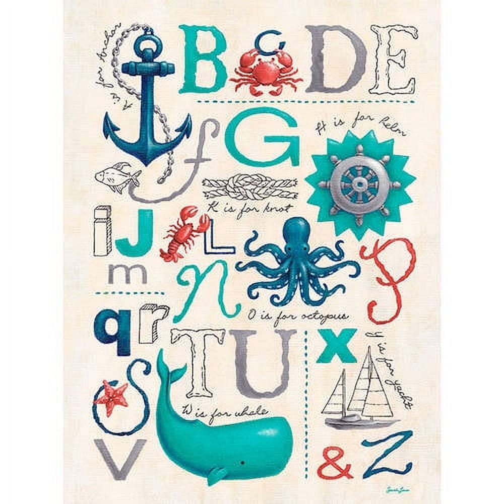 Sarah Lowe's Nautical ABCs Giclee Canvas Art, 18x24