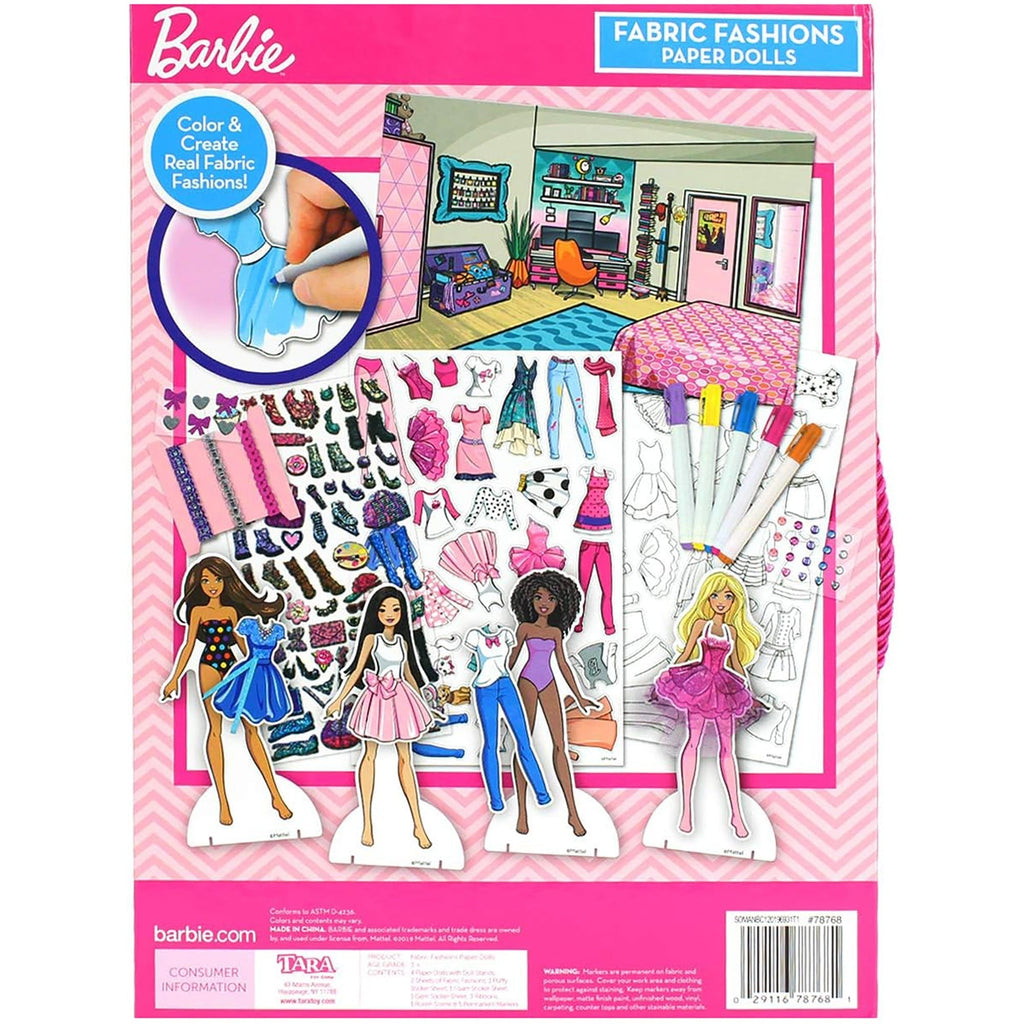 Barbie Fabric Fashions Paper Dolls Craft Set With 4 Dolls And Accessories