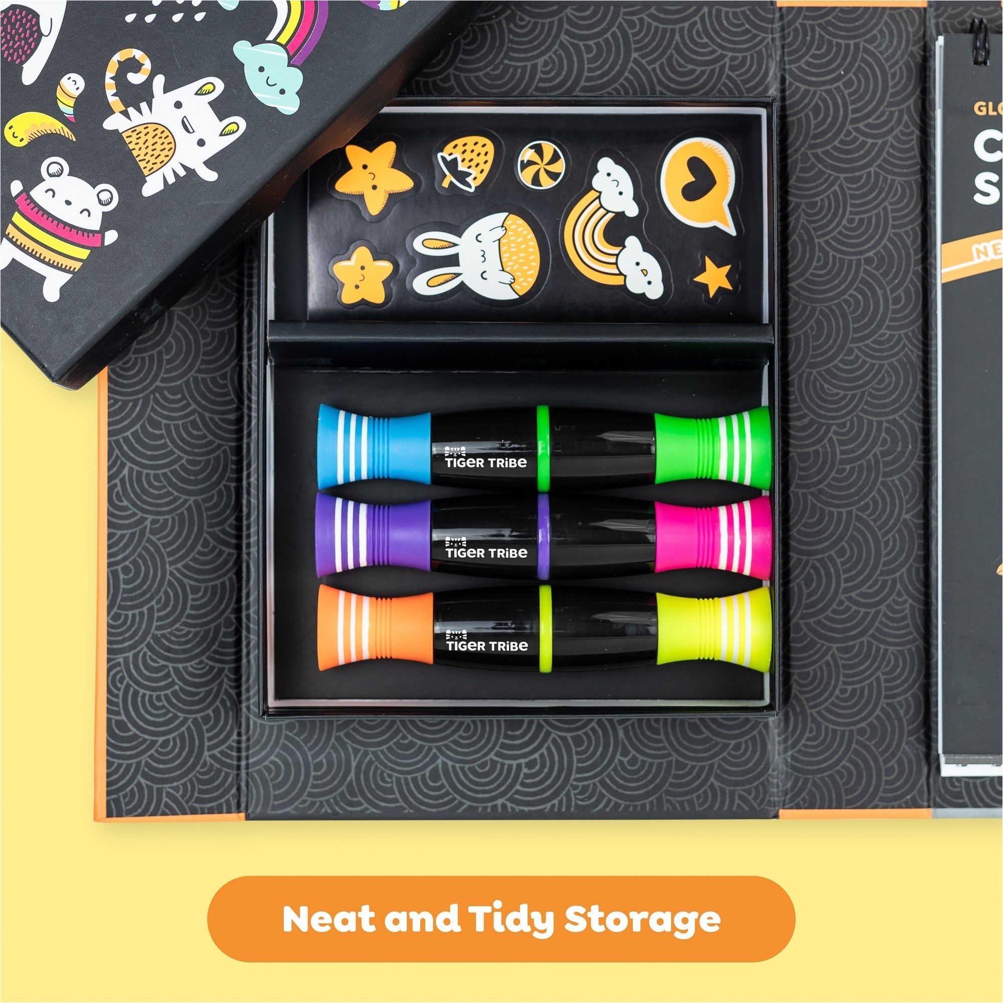Tiger Tribe Neon Coloring Set - Glow Friends Activity Kit