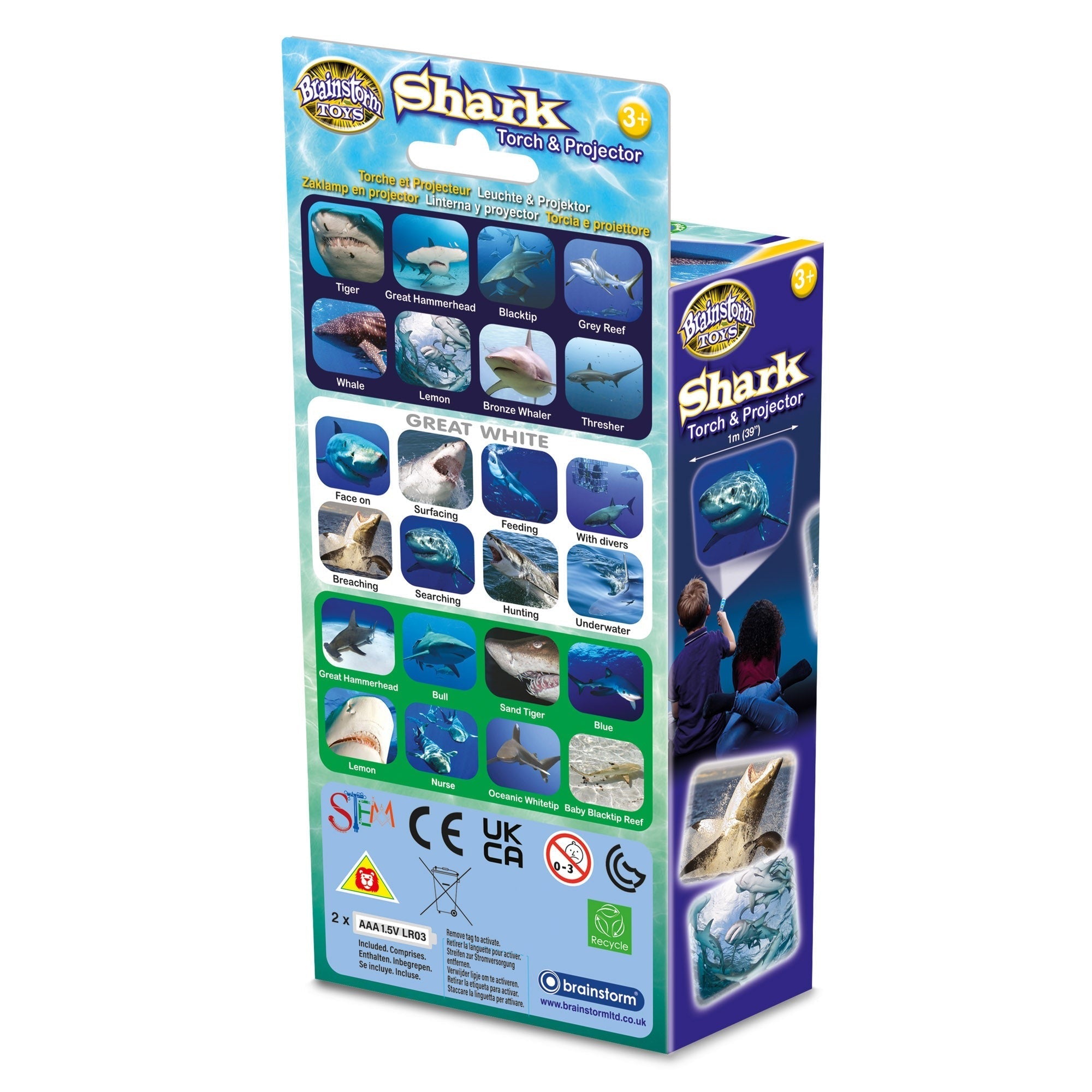 Brainstorm Toys Shark Torch & Projector - Marine Exploration - Ages 3+