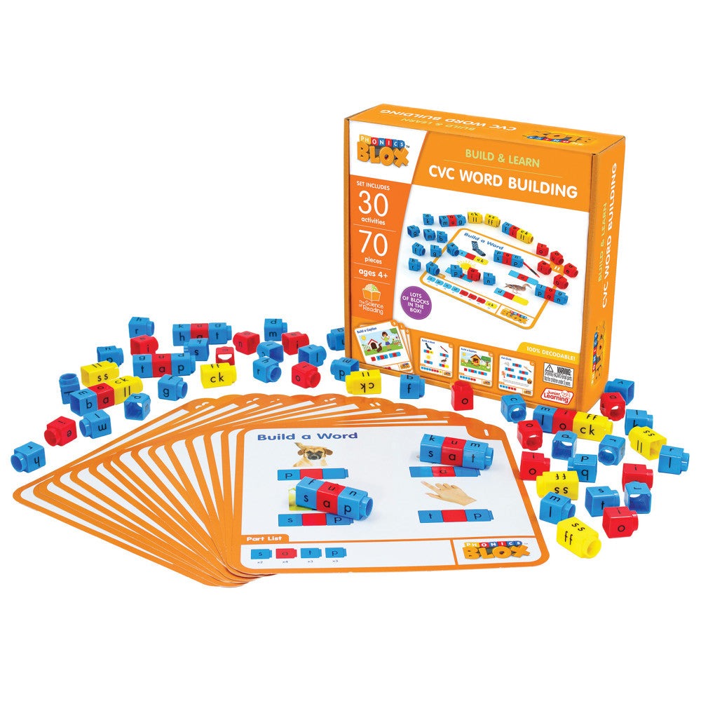 Junior Learning Rainbow Phonics Blox - CVC Word Building - Phase 2 for Kids 4+
