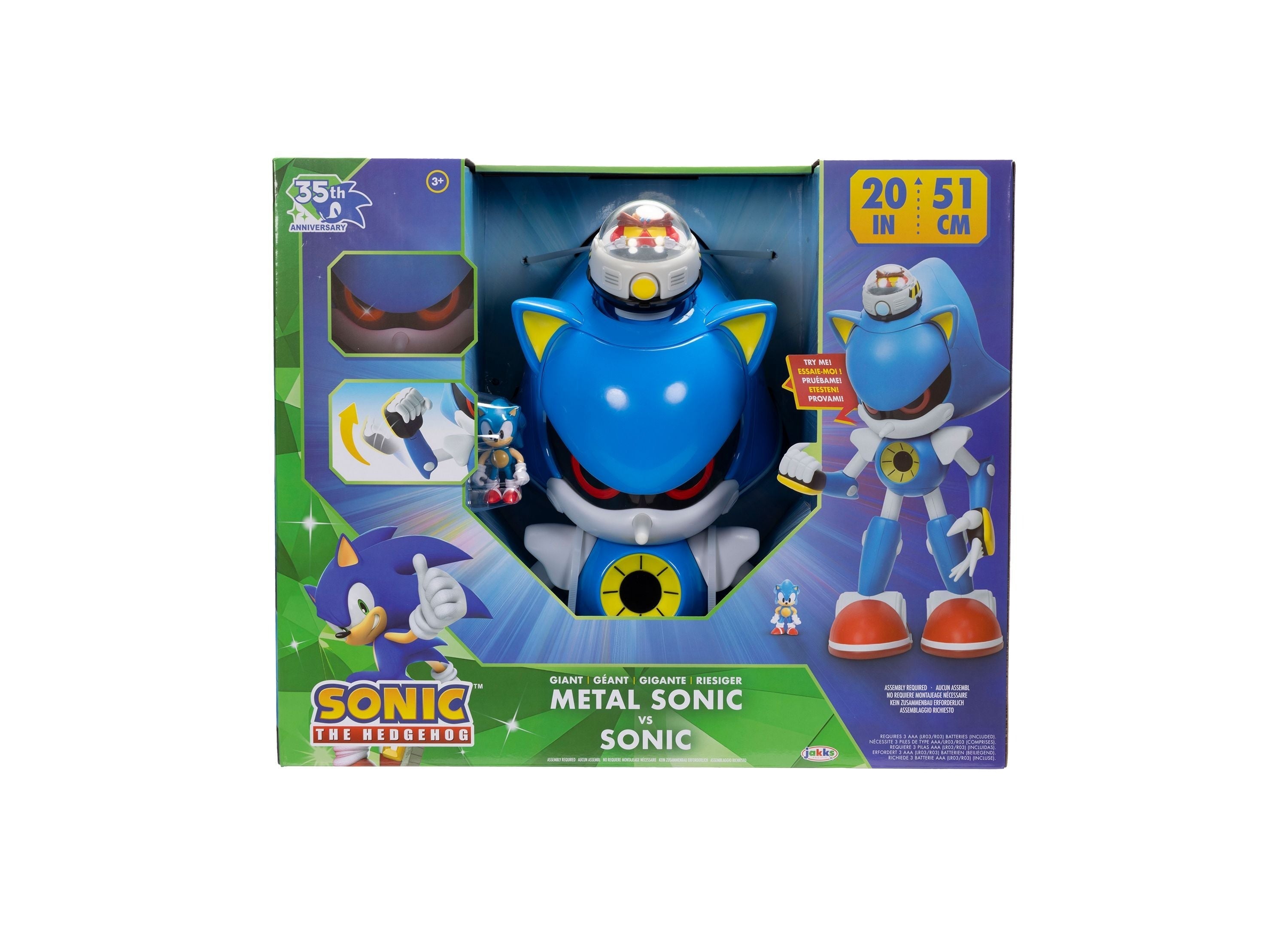 Sonic The Hedgehog 20-Inch Giant Metal Sonic Vs. Sonic Playset With Lights And Sounds