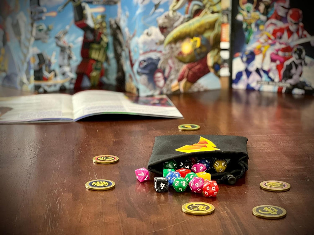Power Rangers Roleplaying Game Black Ranger 8-Piece Custom Dice Set With Power Coin