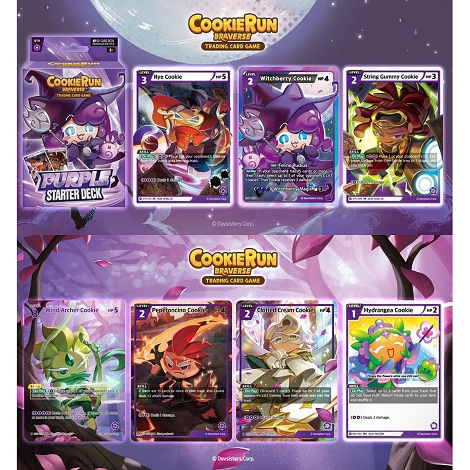CookieRun: Braverse Trading Card Game Starter Deck 60-Card Set Competitive Battle TCG