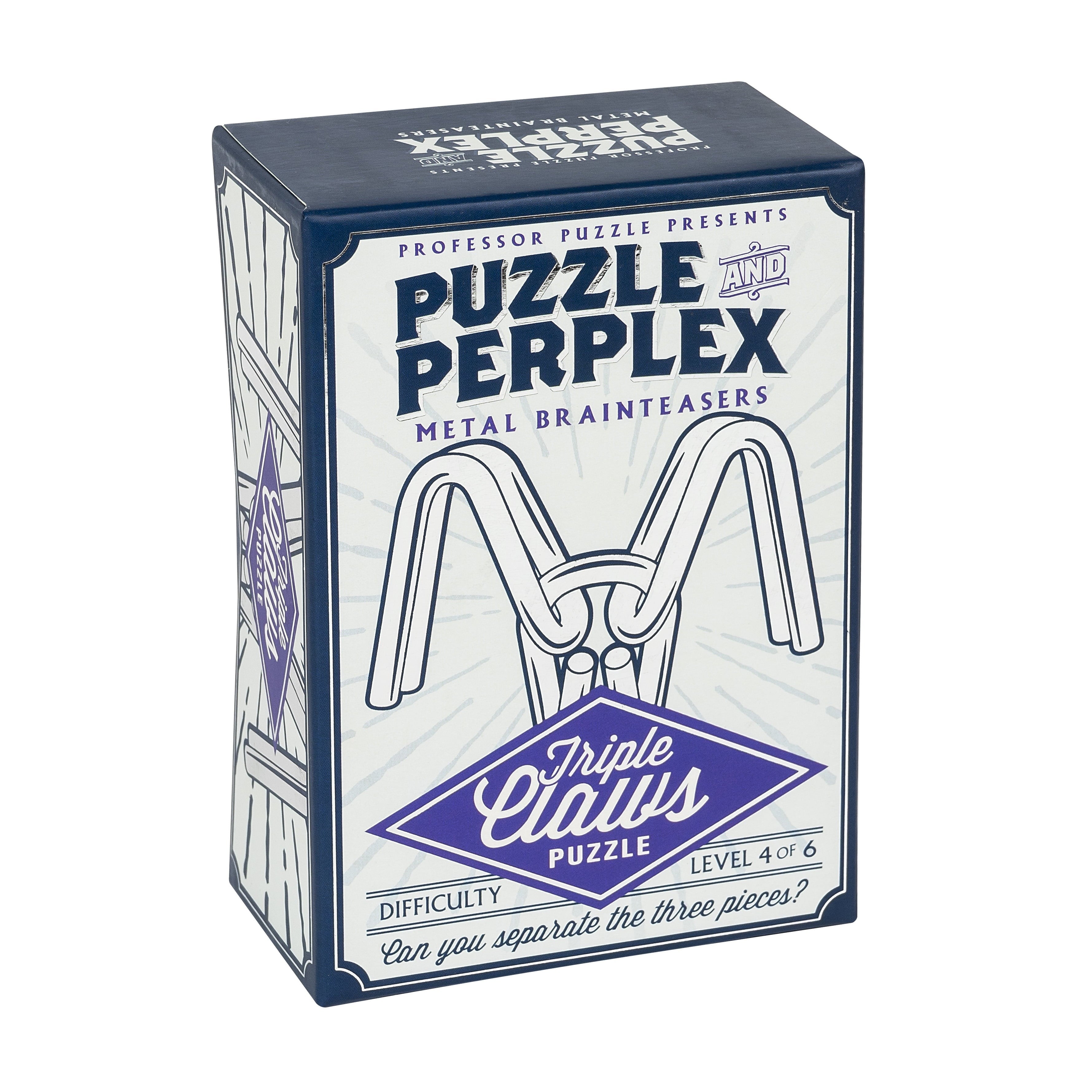 Professor Puzzle Triple Claws Metal Disentanglement Puzzle - 3 pc