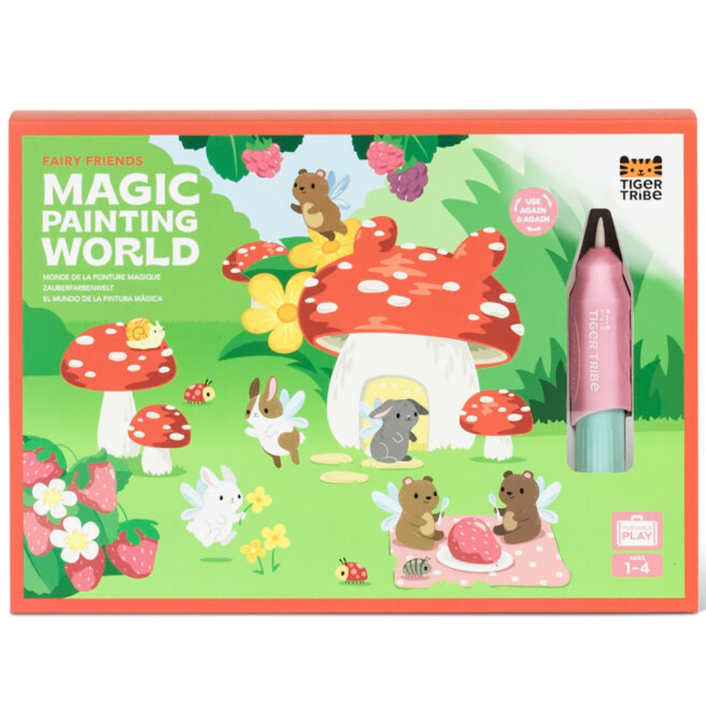 Tiger Tribe Magic Water Painting Set - Reusable Fairy Friends Cards With Mess-Free Coloring