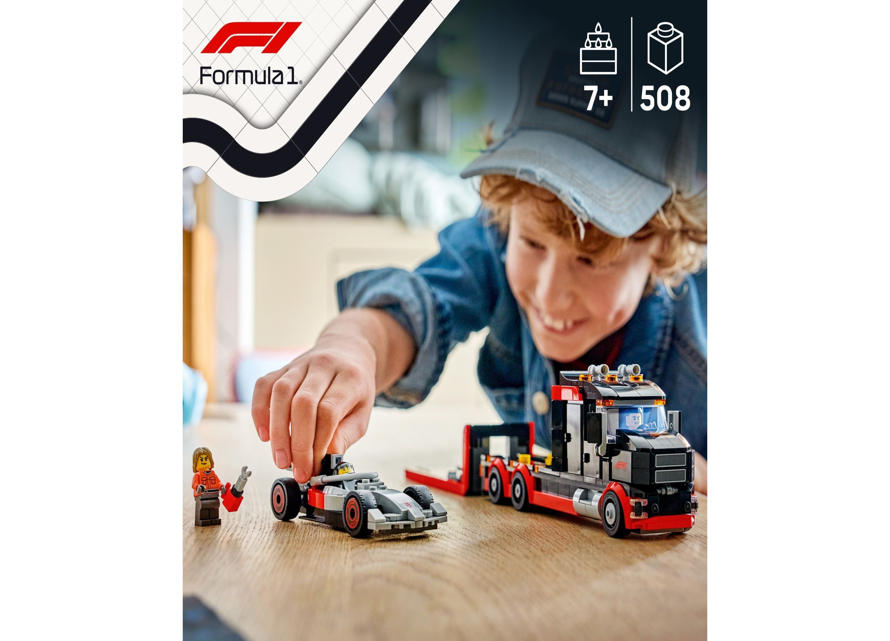LEGO® City Formula 1 Truck and Audi F1 Race Car Building Set, 60493