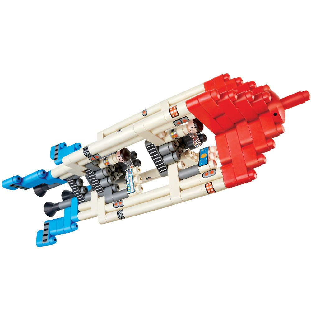 Hape PolyM Adventure Rocket 138-Piece Set - Red/Blue/White
