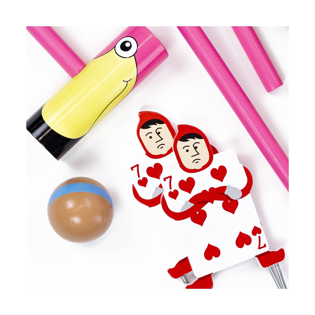 Wonderland Games Queen Of Hearts Croquet Set With Flamingo Mallets