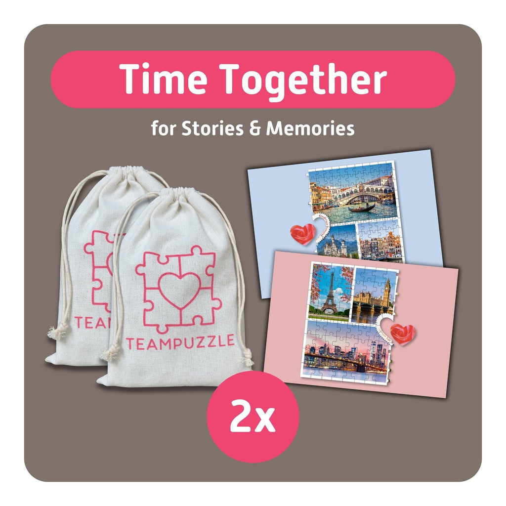 TeamPuzzle Cities 194-Piece Cooperative Puzzle, 2 Difficulty Levels, 19 x 13"