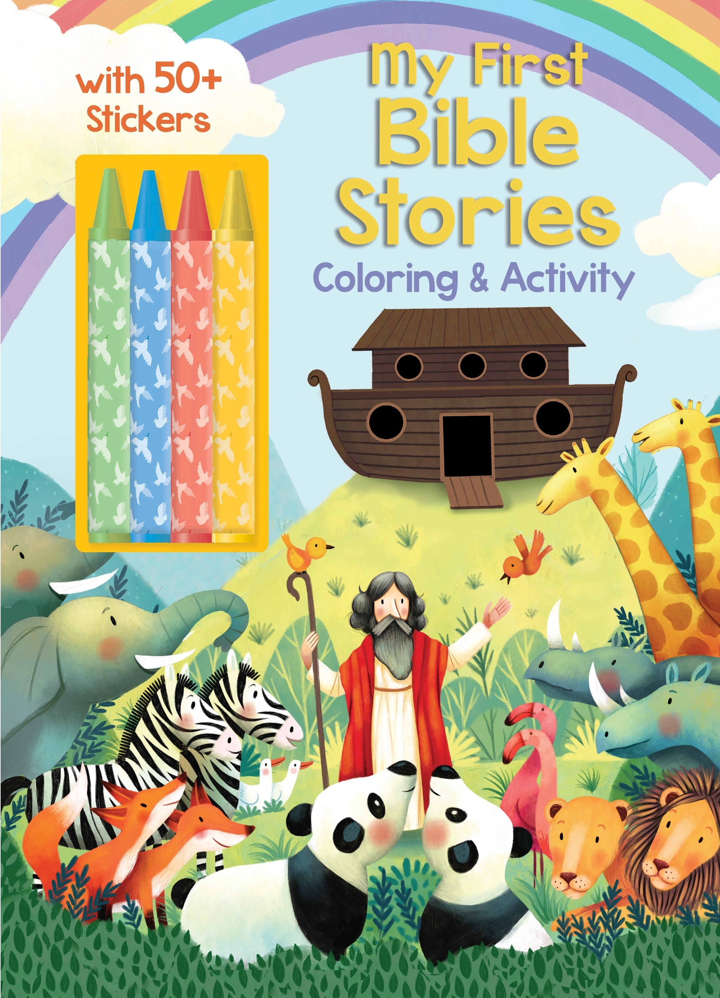 Bible Stories Coloring & Activity Book With 4 Crayons And 50+ Stickers