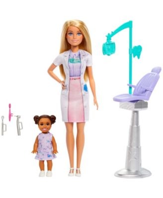 Barbie Dentist Playset with Blonde Doll, Kid Patient, and Dental Accessories