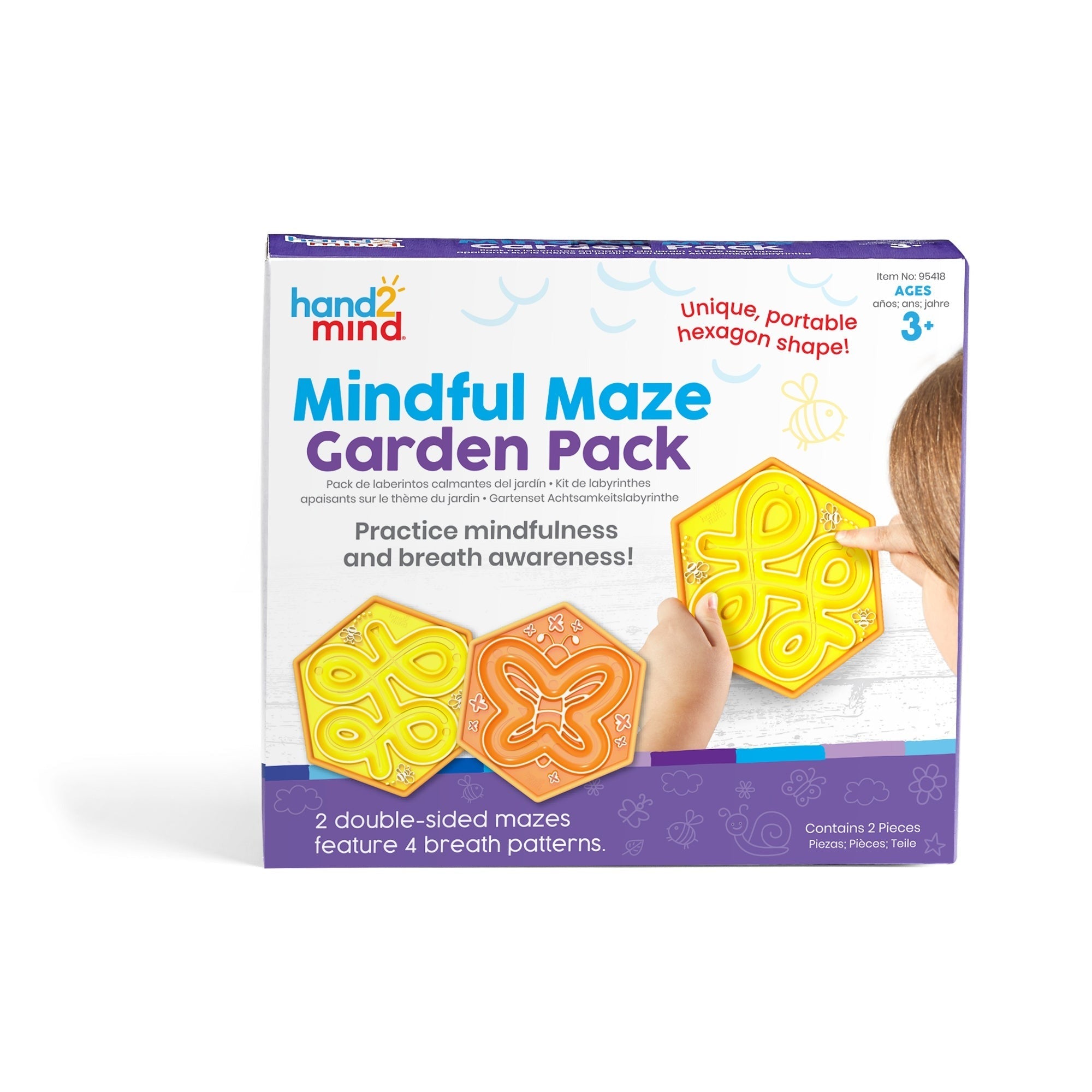 Hand2Mind Mindful Maze Garden Pack - Nature-Themed Breathing Helper
