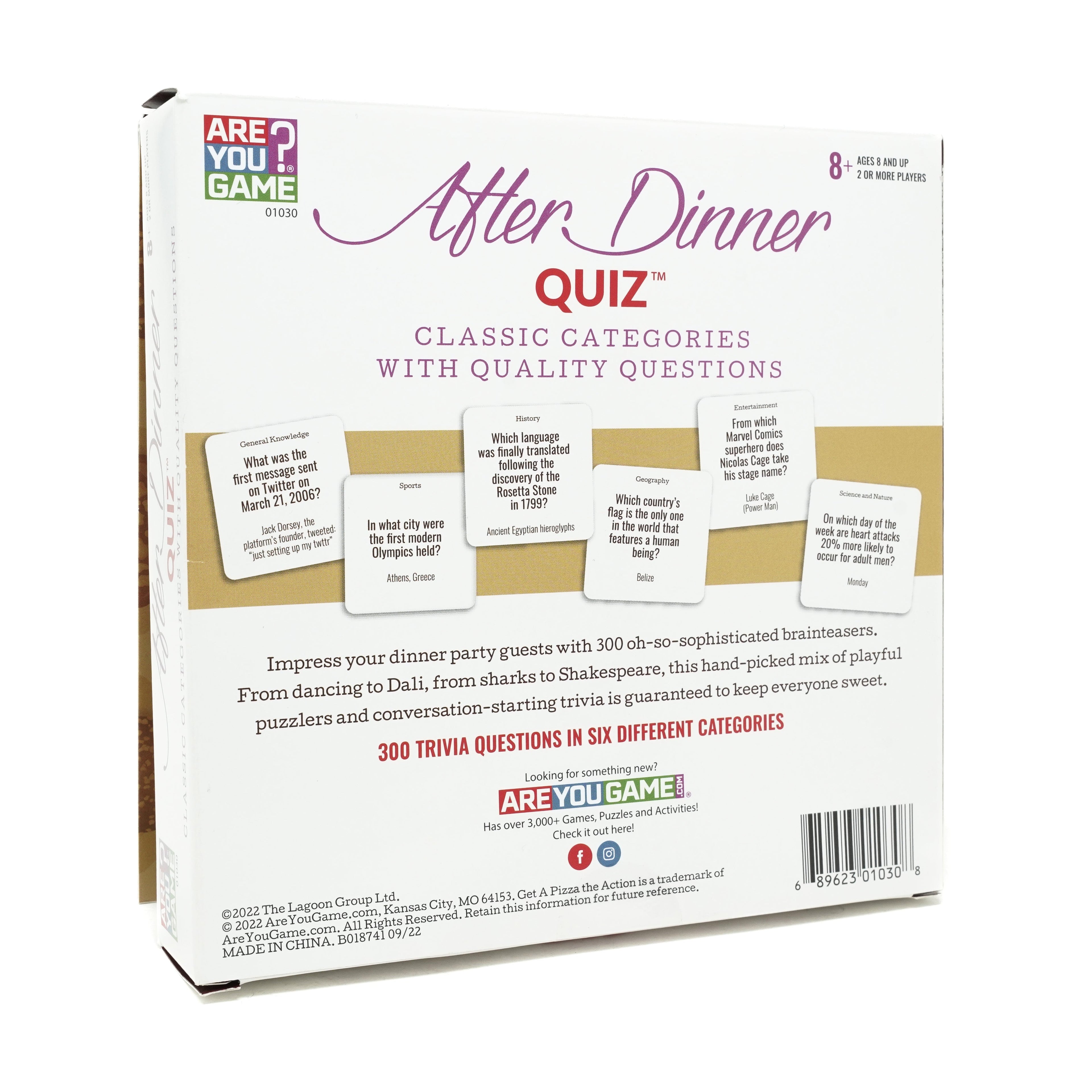 After Dinner Quiz Deluxe Trivia Game Box