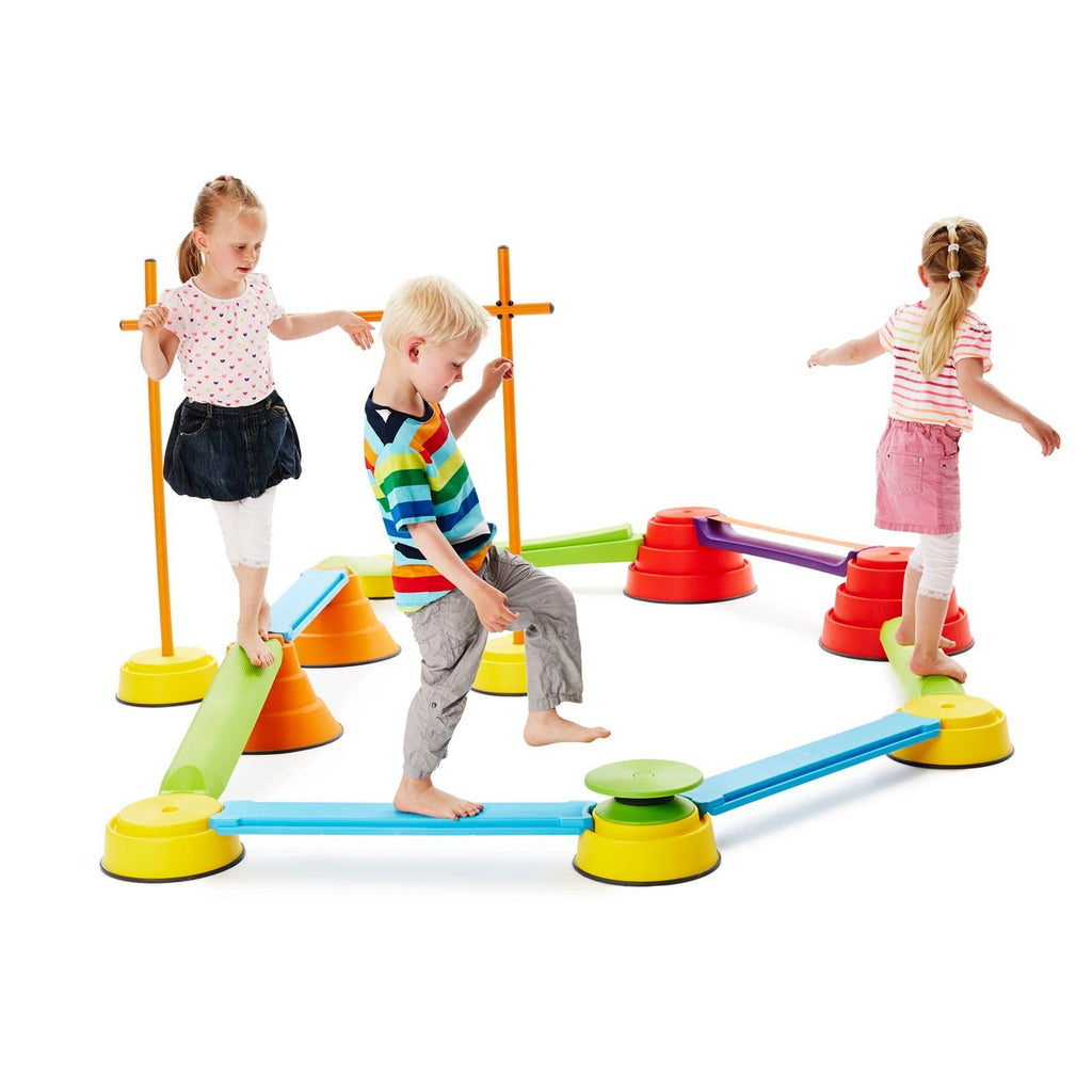 GONGE Build N’ Balance Advanced Set, Playful Backyard Balancing Course