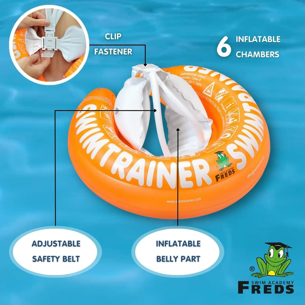 FREDS SWIM ACADEMY SWIMTRAINER Classic Orange - Secure Toddler Pool Float