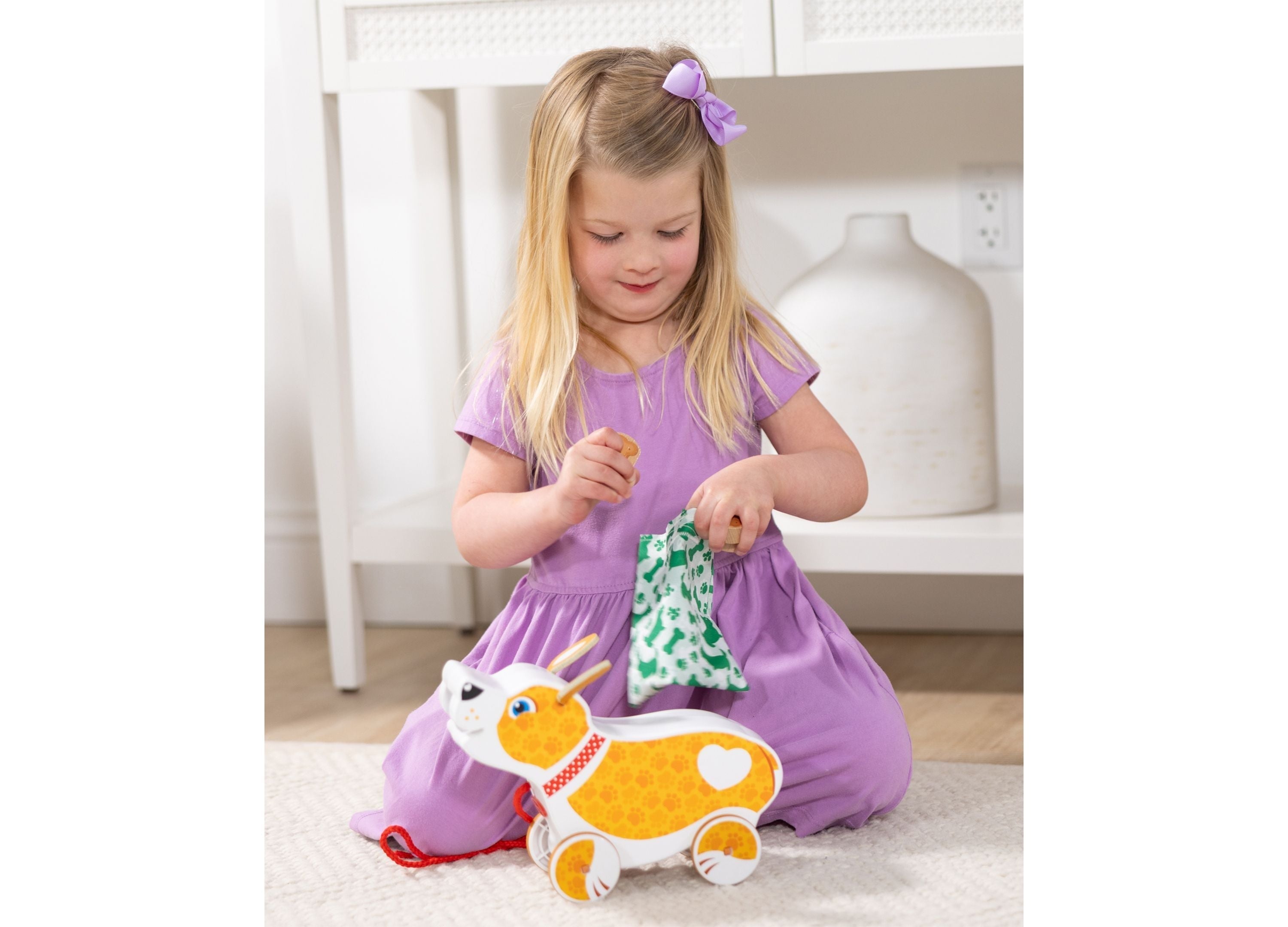 Melissa & Doug Pooping Puppy Wooden Pull-Toy With Leash And Treats