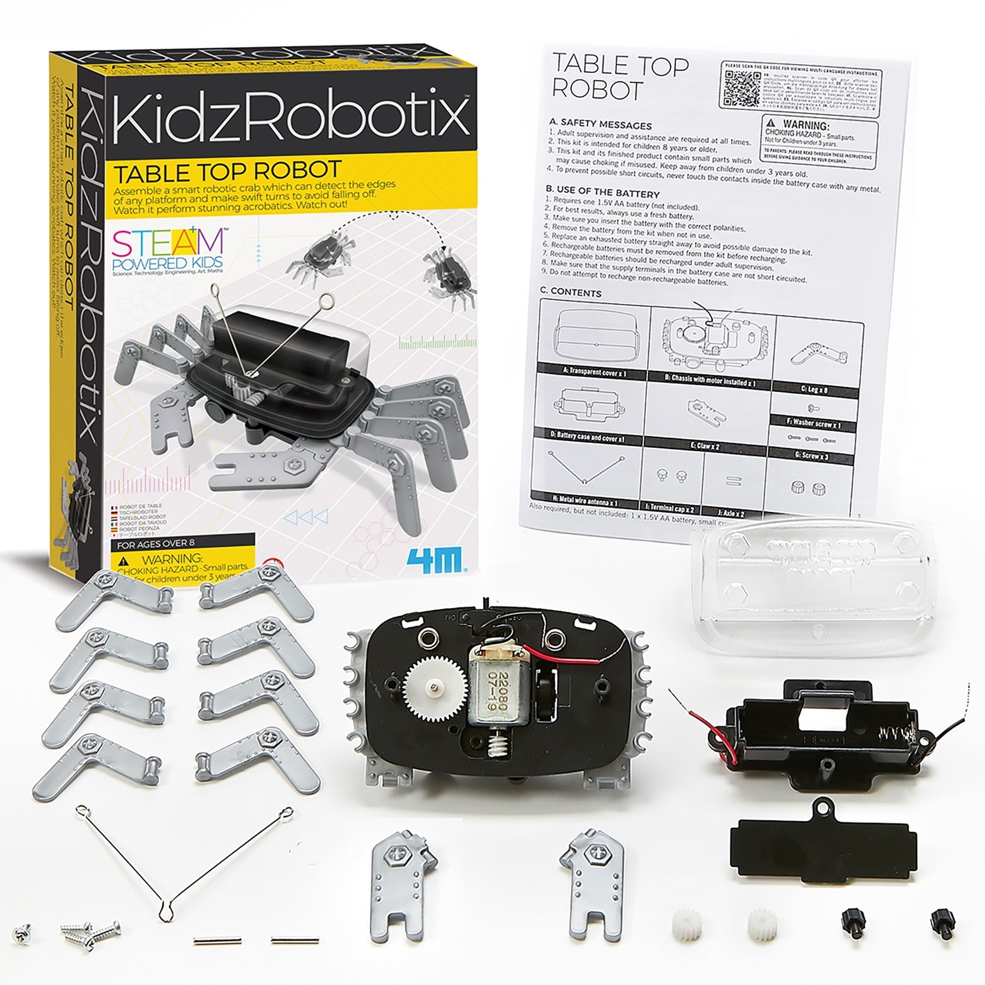 KidzRobotix Table Top Robot Build Kit With Edge Detection