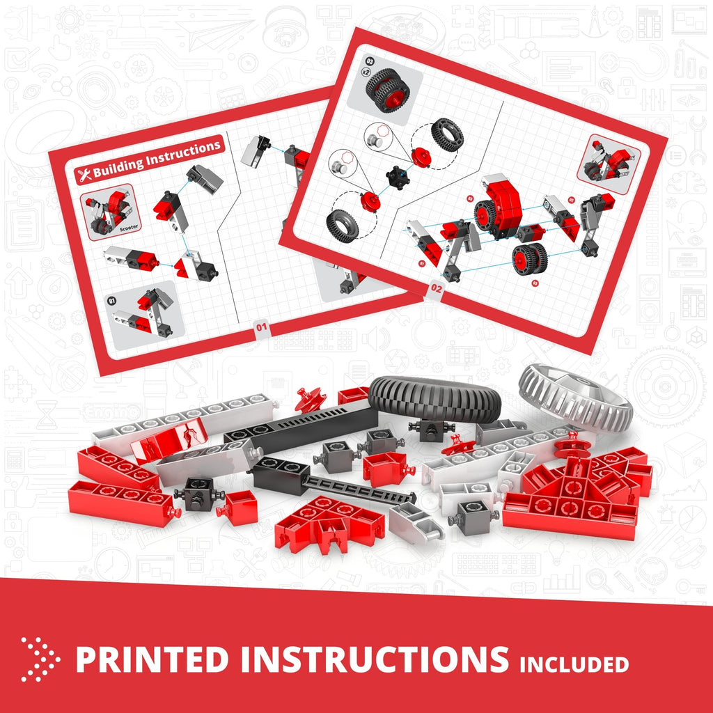 Engino Creative Builder 10-In-1 Vehicles Set - 50 Pieces, Ages 6+