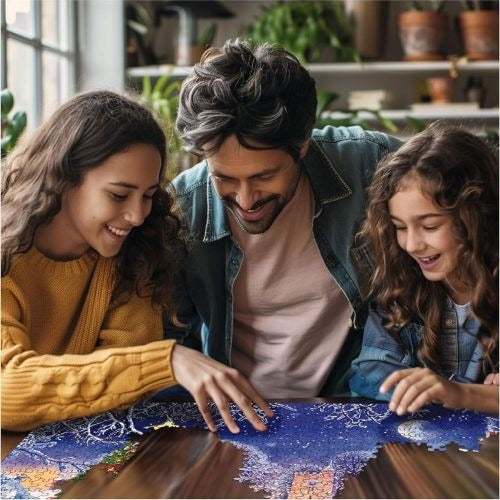 White Mountain Winter Village Christmas Tree Jigsaw Puzzle - 1000 pc