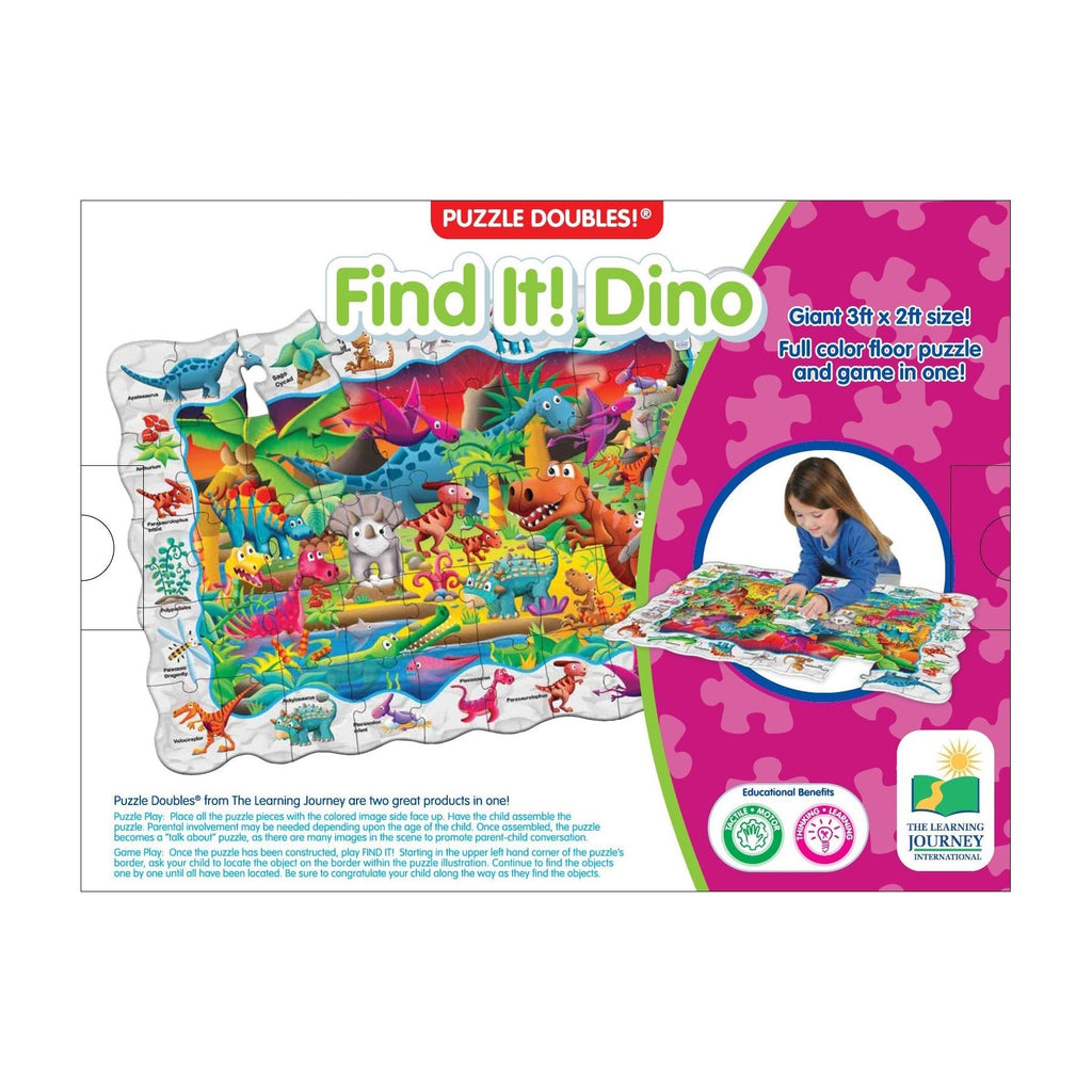 Puzzle Doubles! Find It! Dino Floor Puzzle - 50 pc