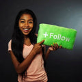 Throwboy Button Pillows - Snuggle Up with 'Follow'