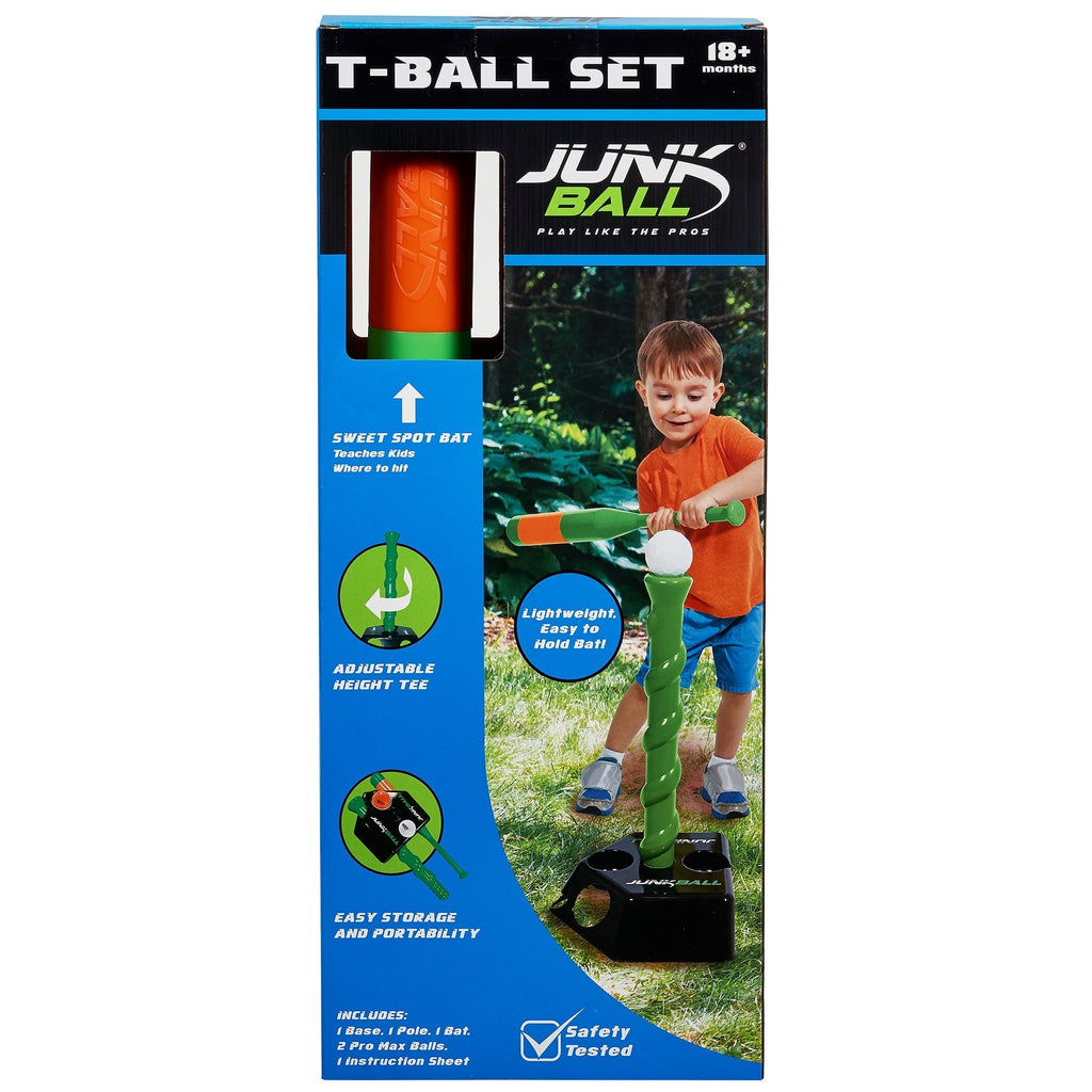 Junk Ball T-Ball Set With Adjustable Tee, Bat And 2 Balls