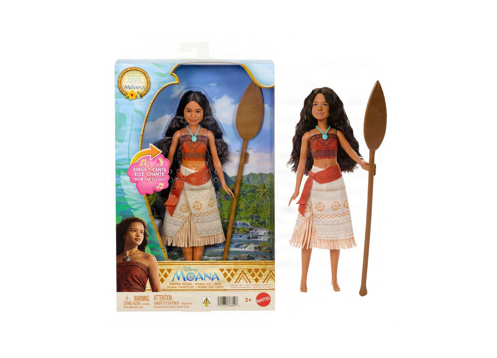 Disney Princess Moana Singing Fashion Doll With Oar And Heart Of Te Fiti Necklace