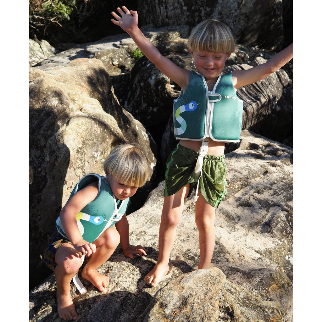 Sunnylife Into The Jungle Float Vest - Neoprene Swim Aid With Safety Strap