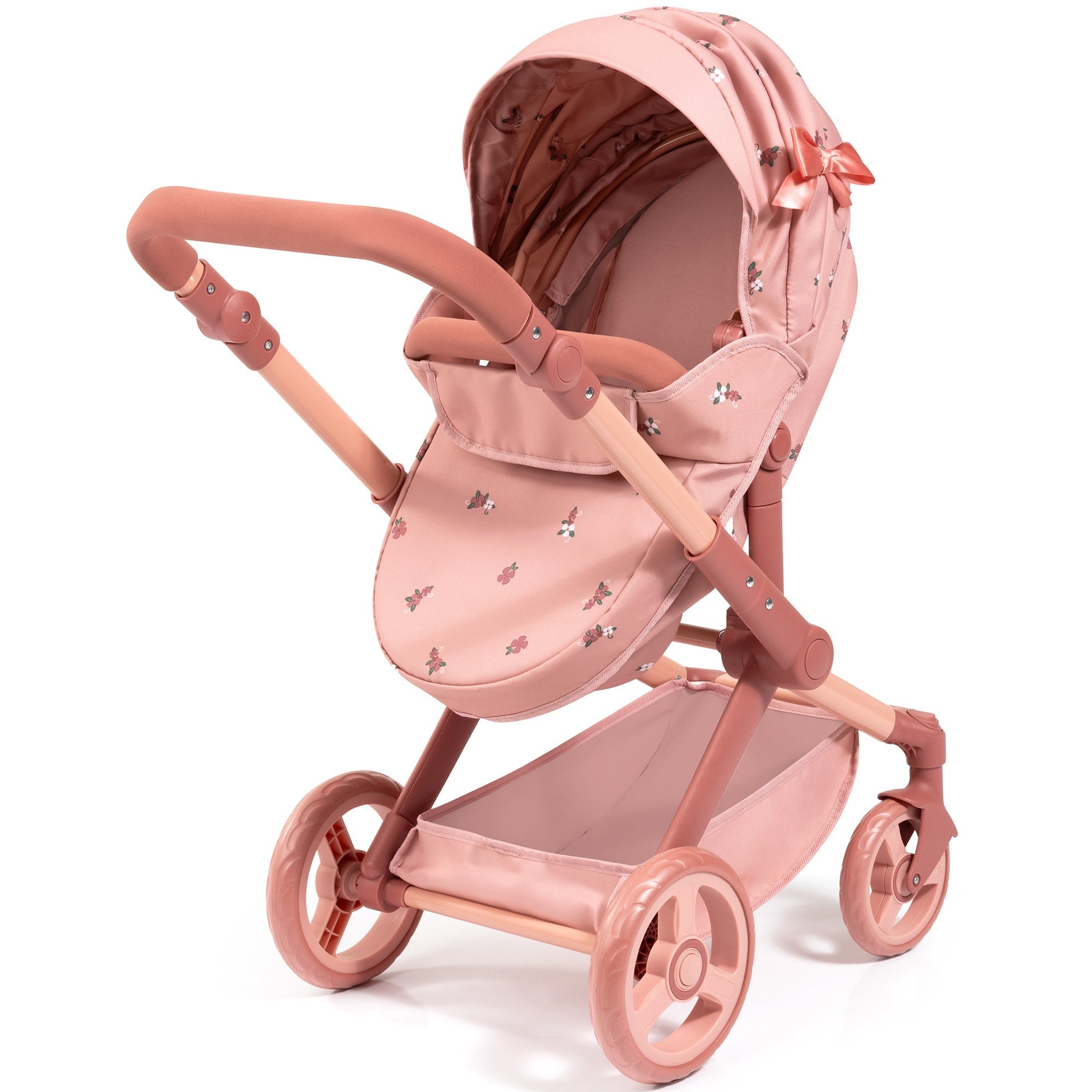 Bayer Design Dolls: Pram Xeo - Coral Pink Floral