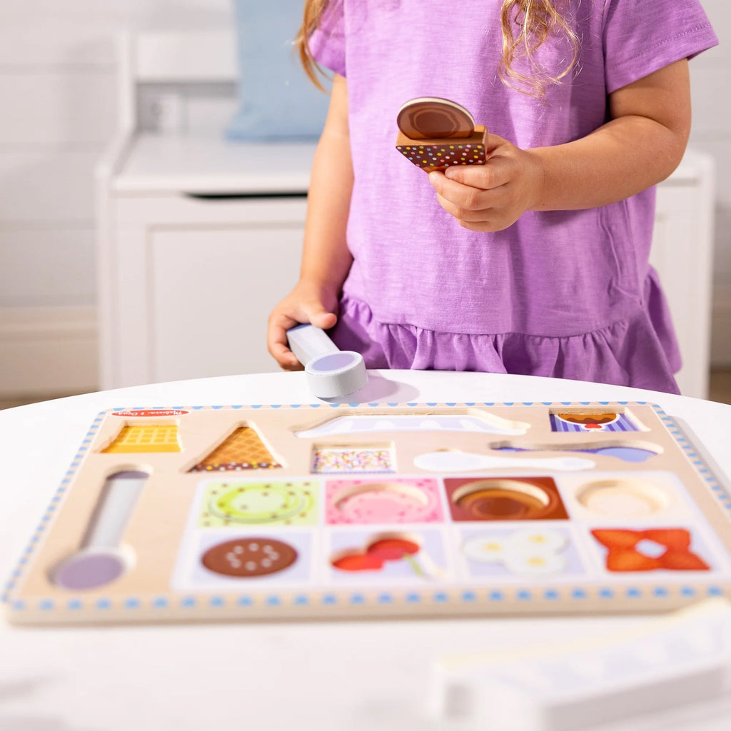 Melissa & Doug Magnetic Ice Cream Puzzle Set - Interactive Wooden Toy