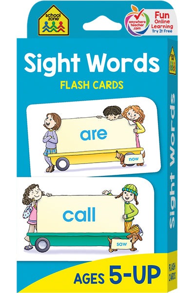 School Zone Sight Words Flash Cards, 110 Educational Reading Cards