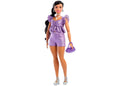 Barbie Deluxe Style Fashion Doll With Metallic Purple Top And Sparkly Shorts