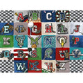 Oopsy Daisy's Happy Animal Herd Technicolor Canvas Wall Art - Grey/Blue 24x18 inch